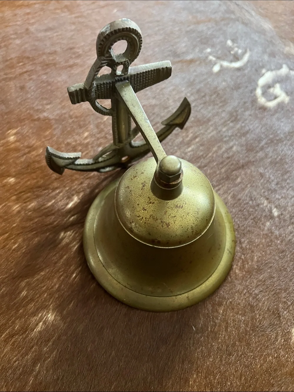 Brass Anchor Wall Bell - Nautical Home Accent